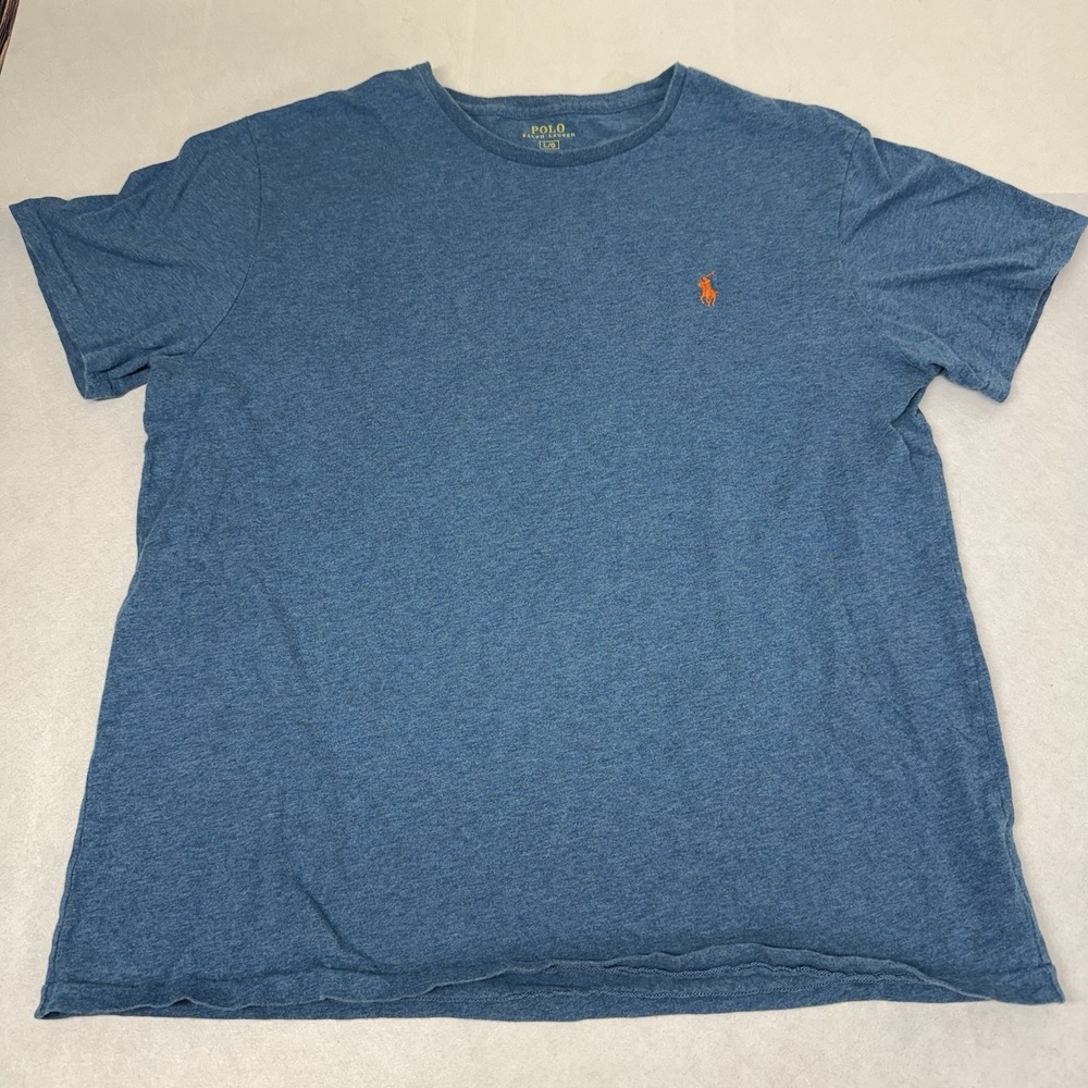 Polo Ralph Lauren T-Shirt Mens Large Blue Short Sleeve Crewneck Pullover Cotton